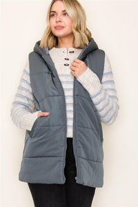 Quilted Hooded Puffer Vest