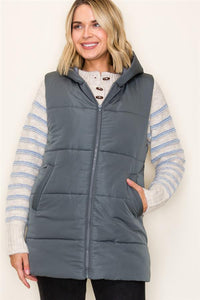 Quilted Hooded Puffer Vest