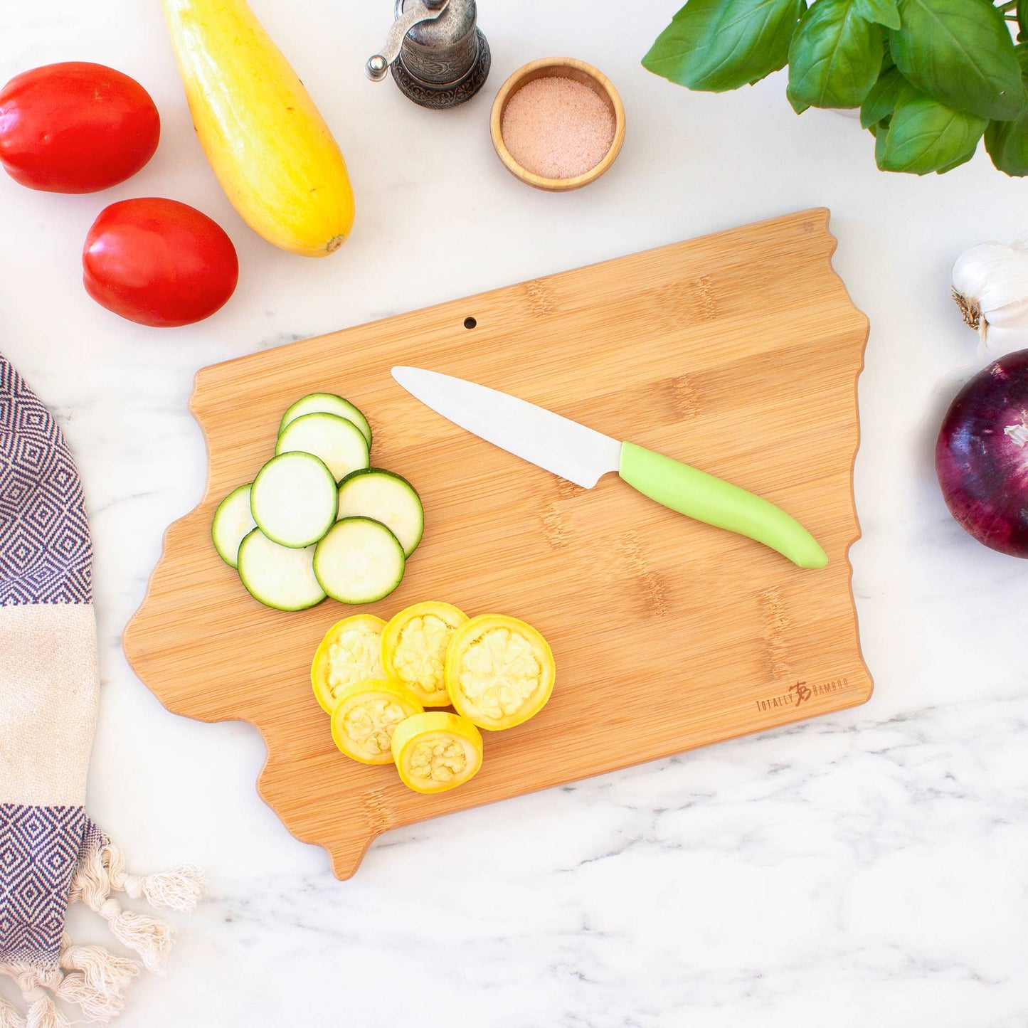 Destination Iowa Cutting Board with Engraved Artwork