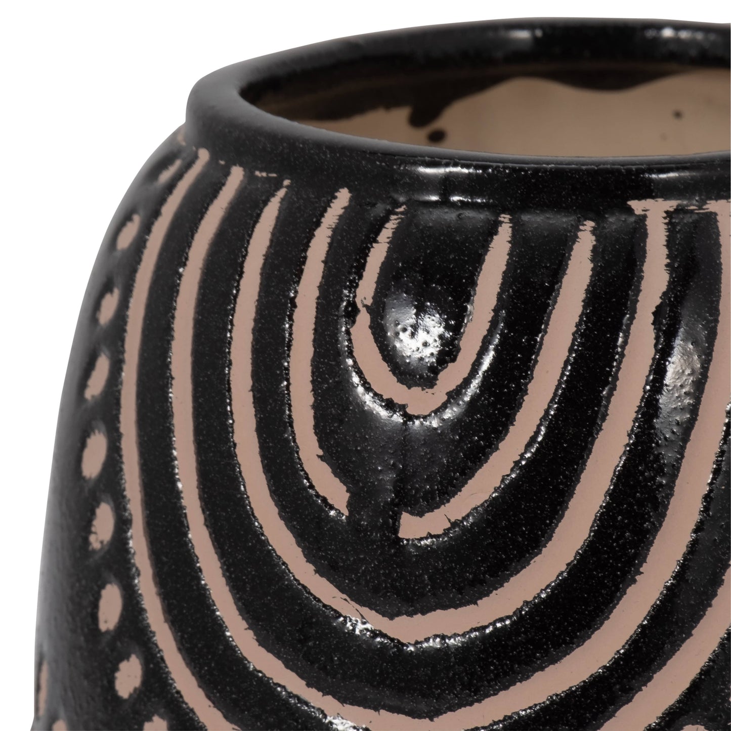 Black/Tan Ceramic Modern Tribal Arch