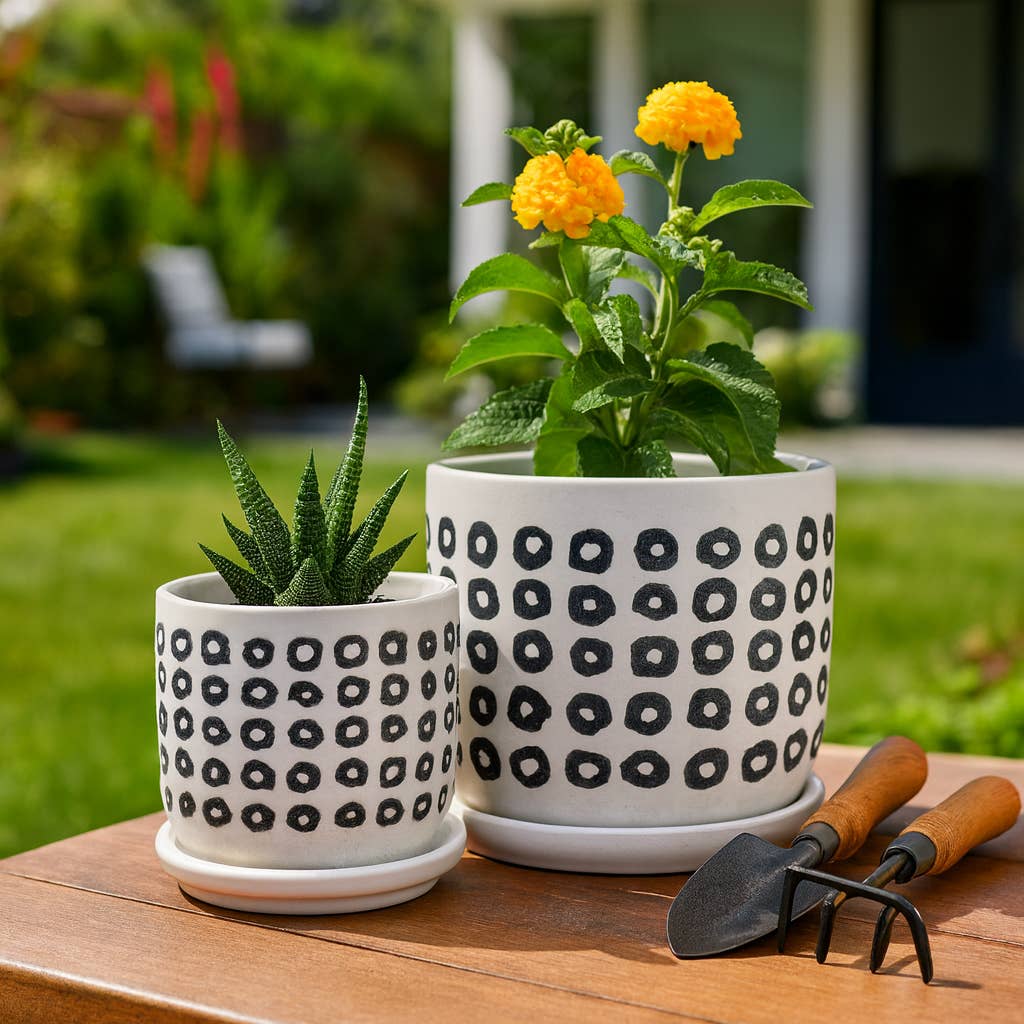 Black Ceramic Aztec Saucer