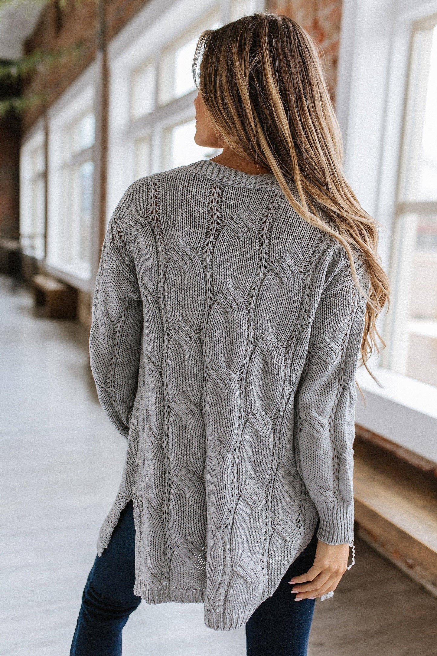 Esmeralda Knit Side Slit Cardigan