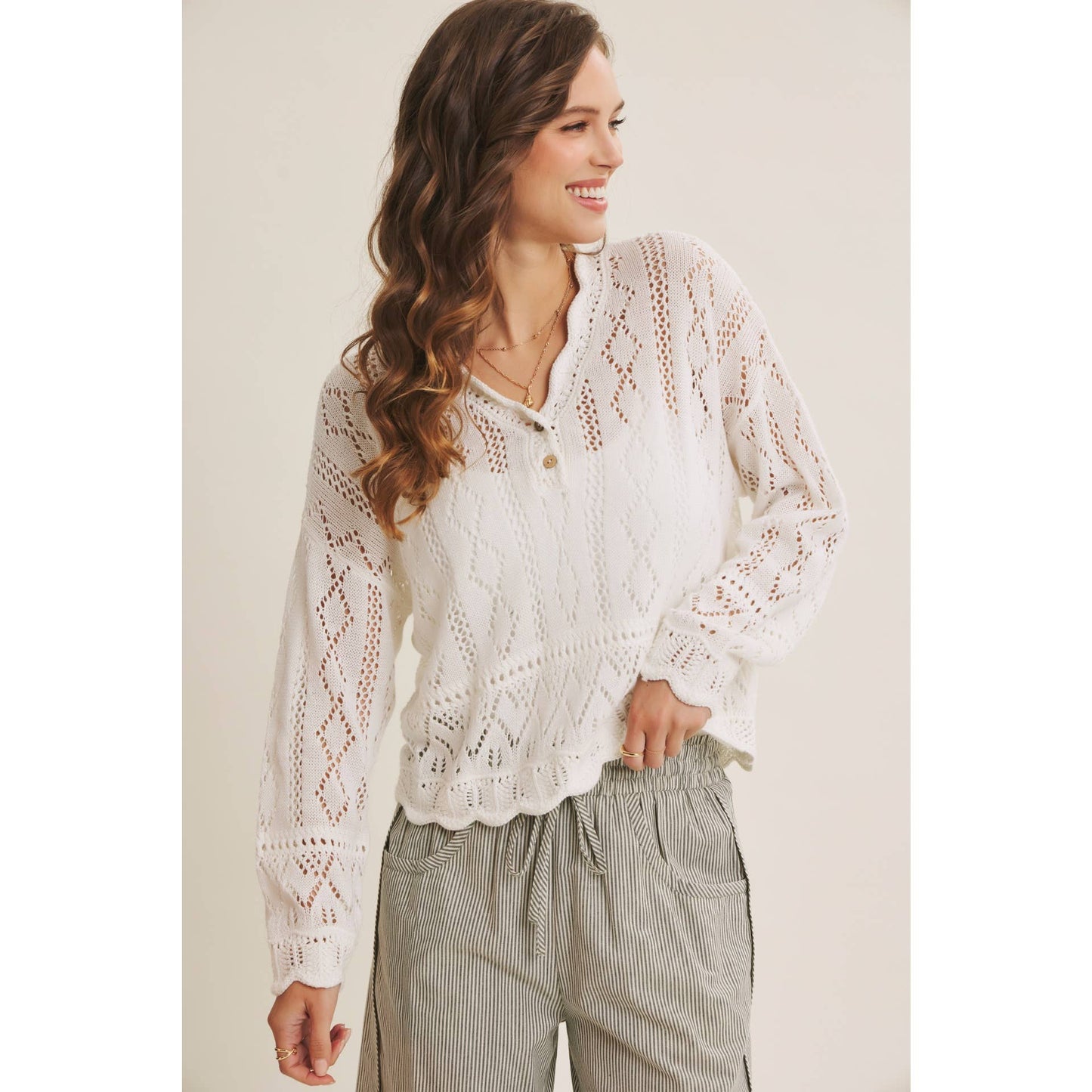Crochet Scalloped Sweater