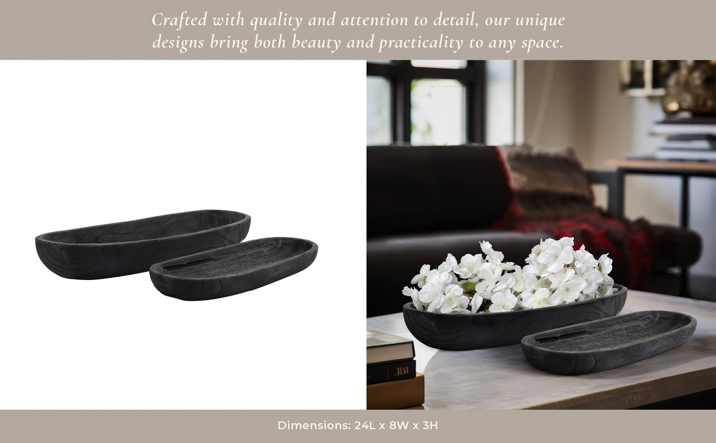 Wood Oval Shaped Decorative Plate