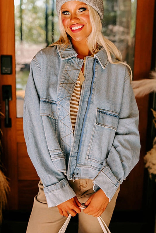 Beau Blue Washed Denim Jacket