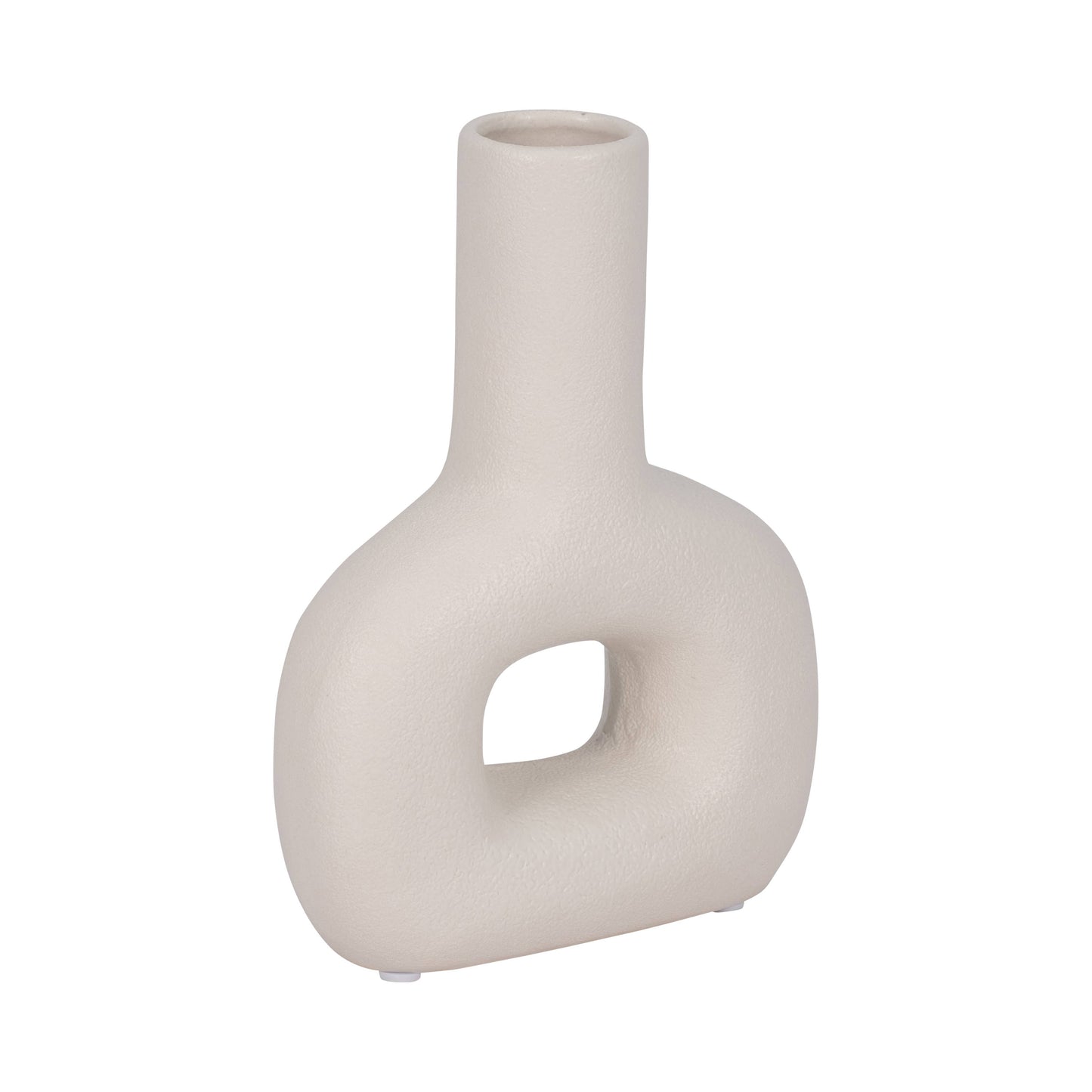 Ivory Ceramic Modern Abstract Cut-out