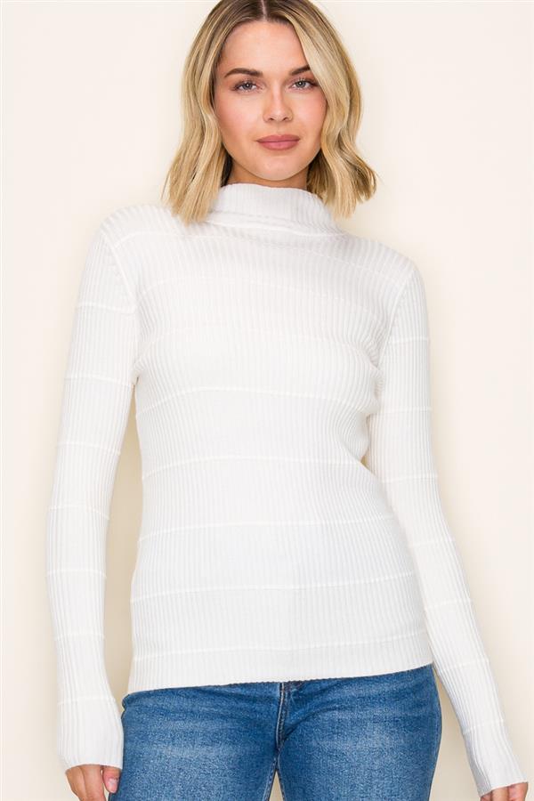 Ribbed Mock Neck Sweater