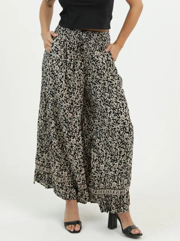 Printed Wide Leg Pants