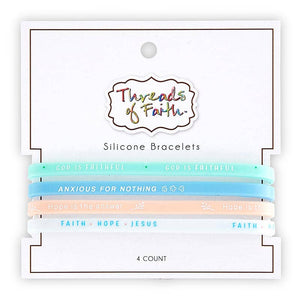 Silicone Bracelet - God Is Faithful - 4pc