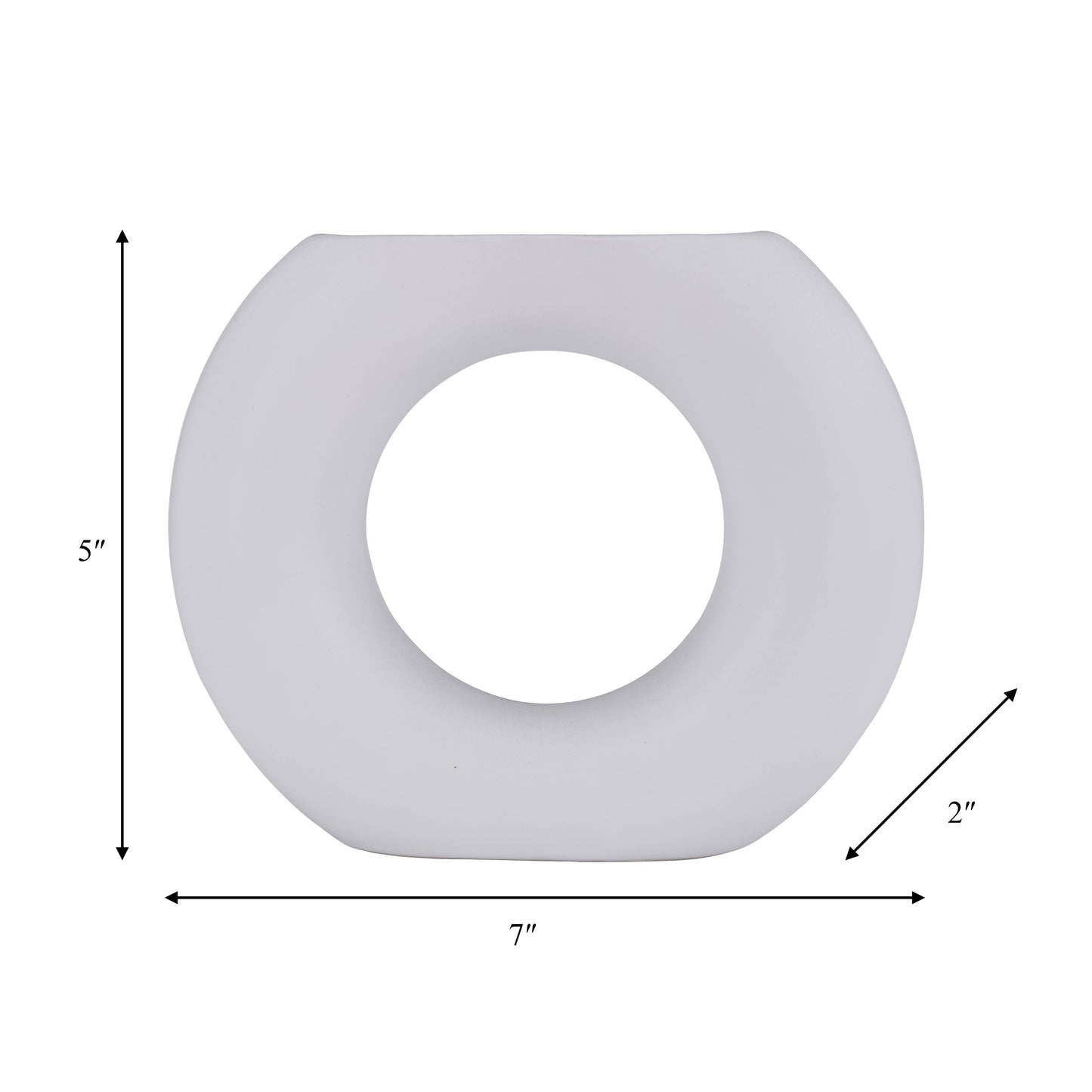 White Ceramic Donut Round Cut-Out