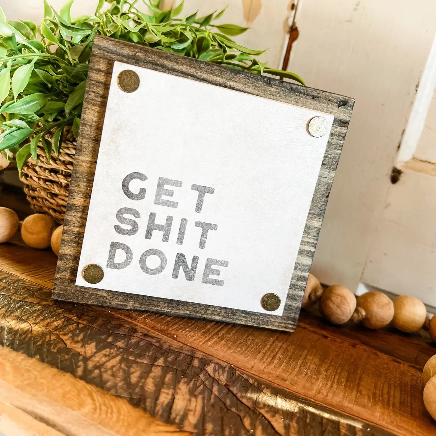 Funny Mini Wood Block Sign