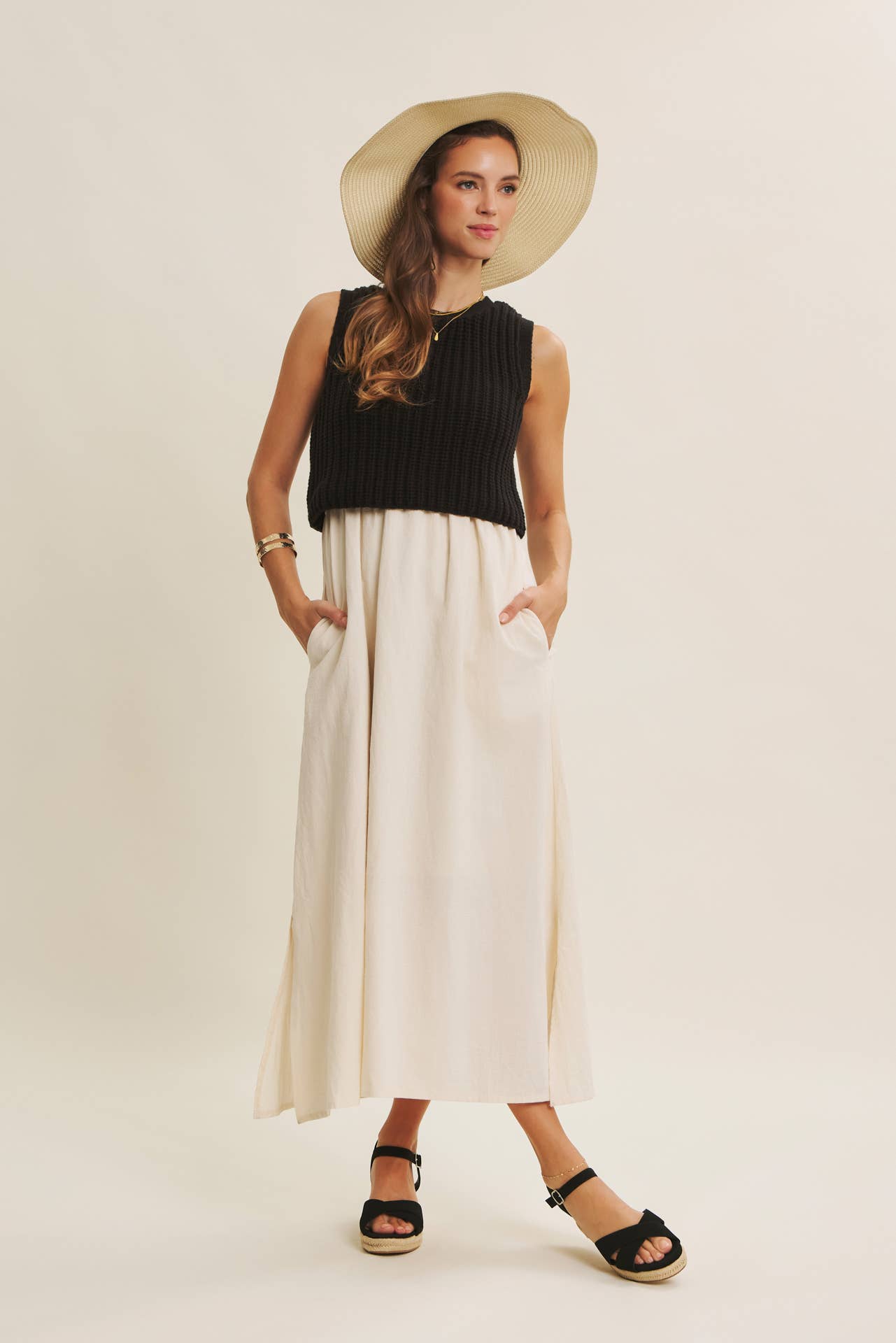 TRUE CUSTOMER FAVORITE CHUNKY SWEATER TWOFER MIDI DRESS