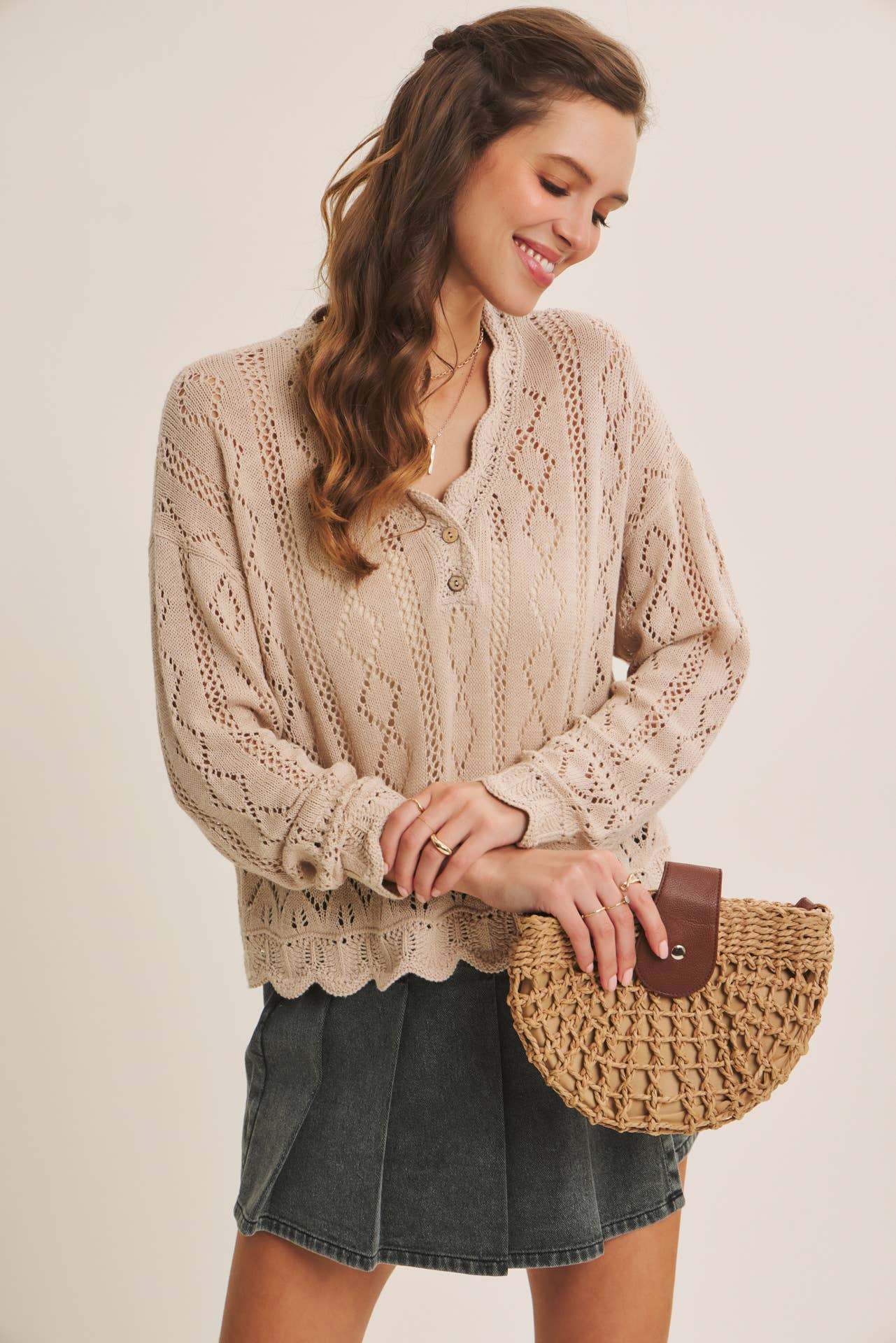 Crochet Scalloped Sweater