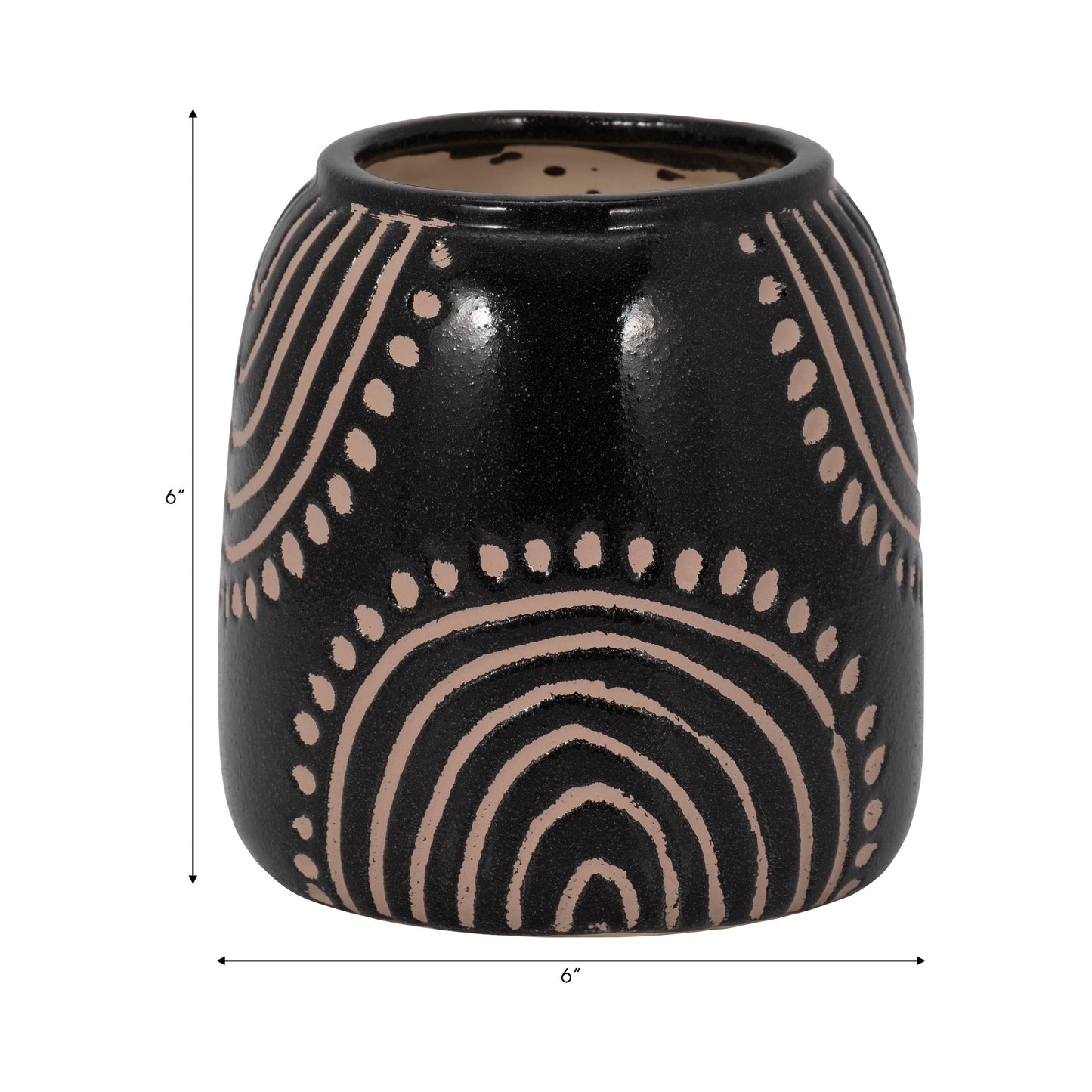 Black/Tan Ceramic Modern Tribal Arch