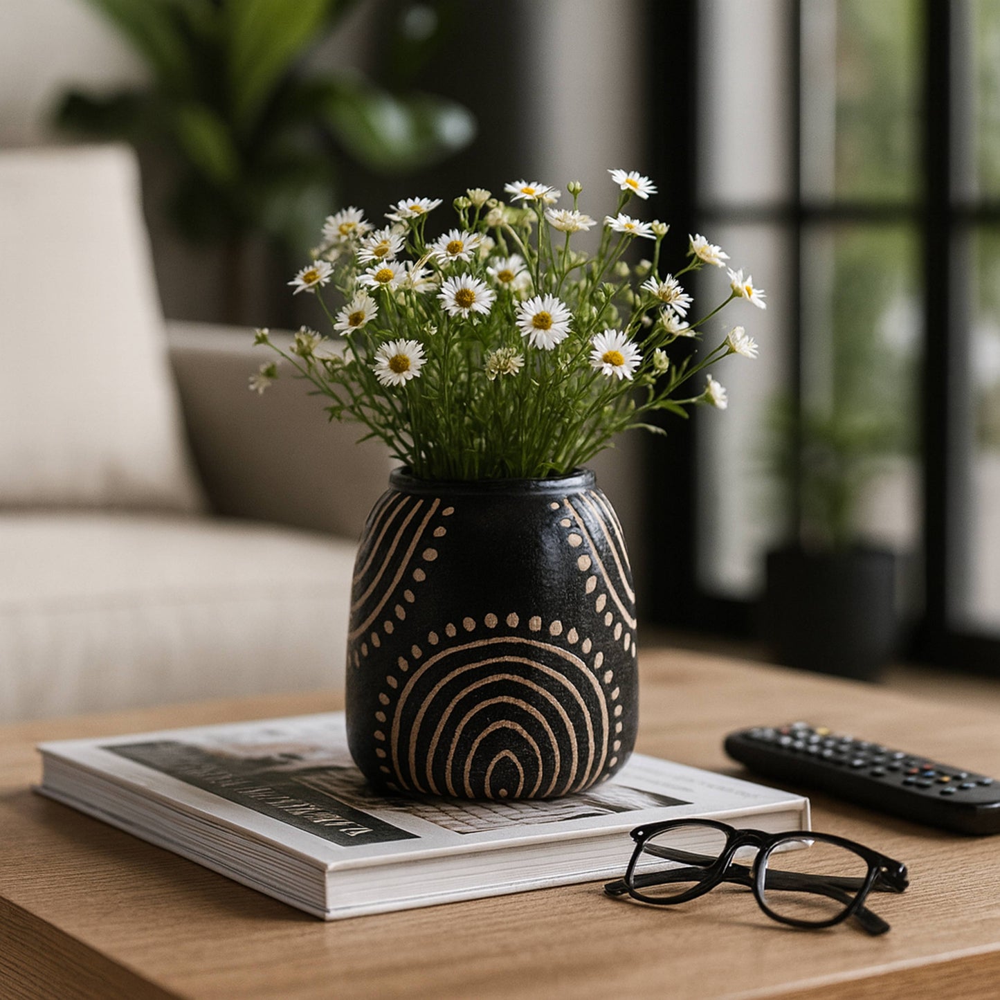 Black/Tan Ceramic Modern Tribal Arch