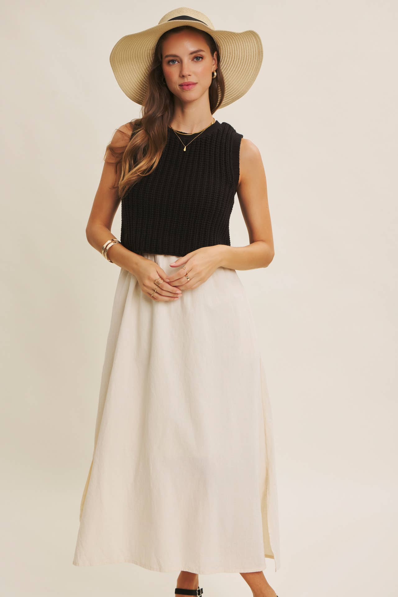 TRUE CUSTOMER FAVORITE CHUNKY SWEATER TWOFER MIDI DRESS