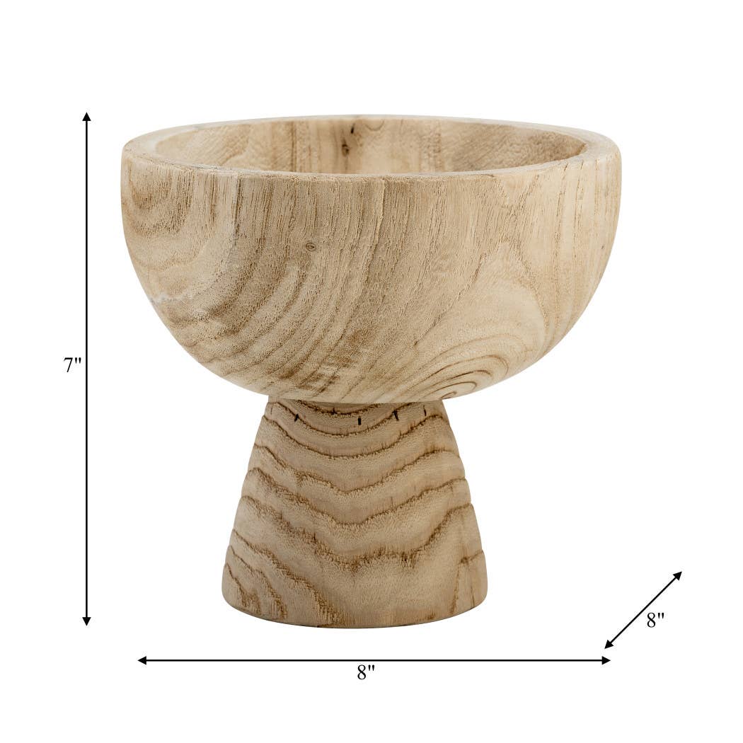 Brown Paulownia Wood with Pedestal Base