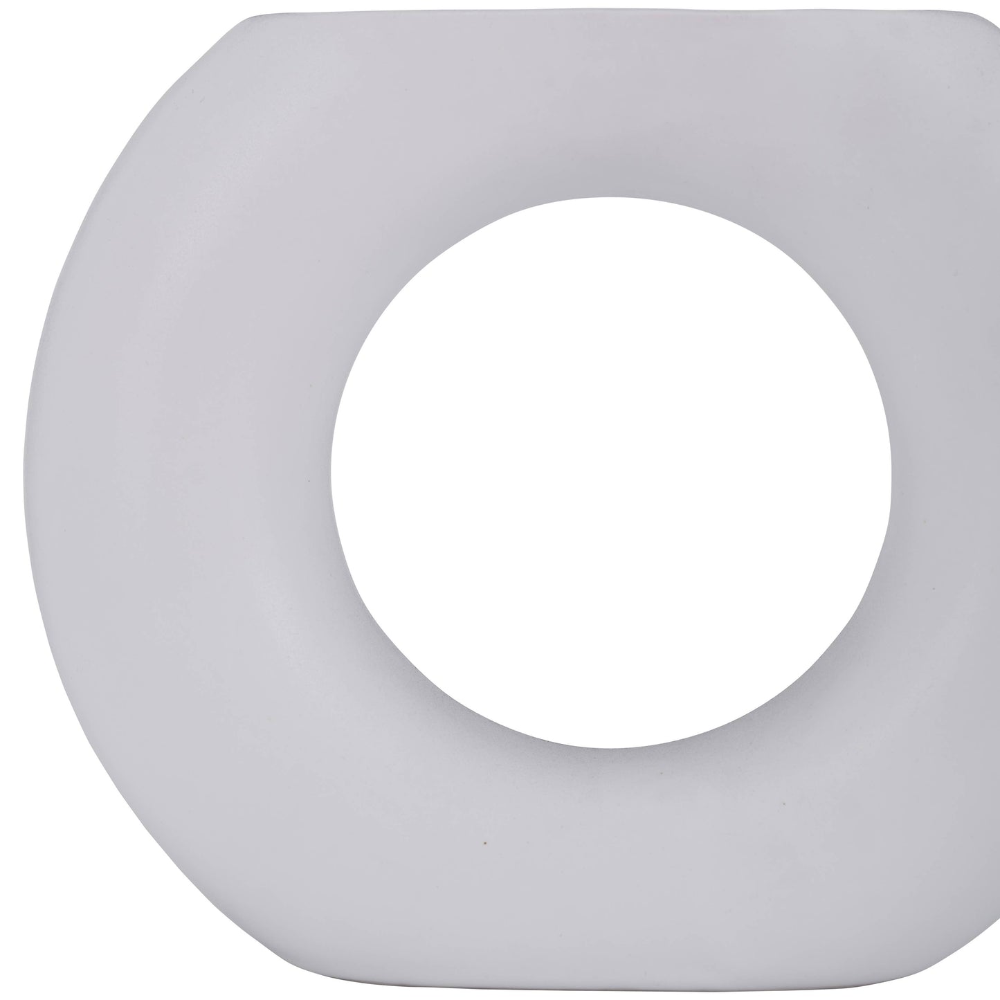 White Ceramic Donut Round Cut-Out