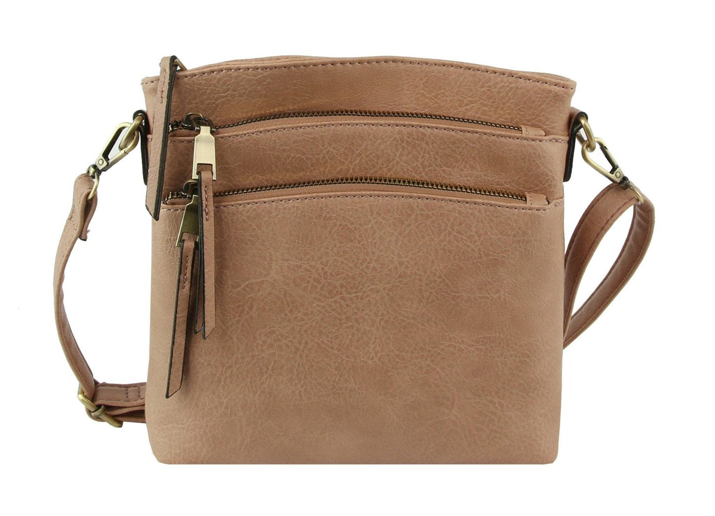Triple Zipper Crossbody Bag