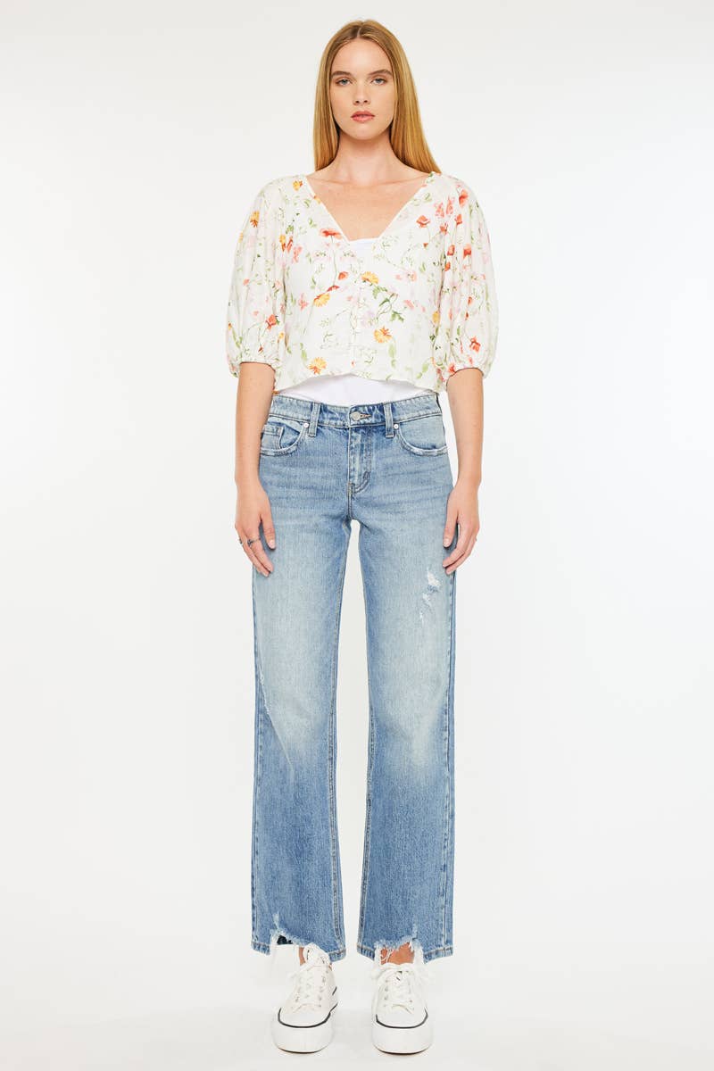Kan Can Mid-Rise True Straight Jean