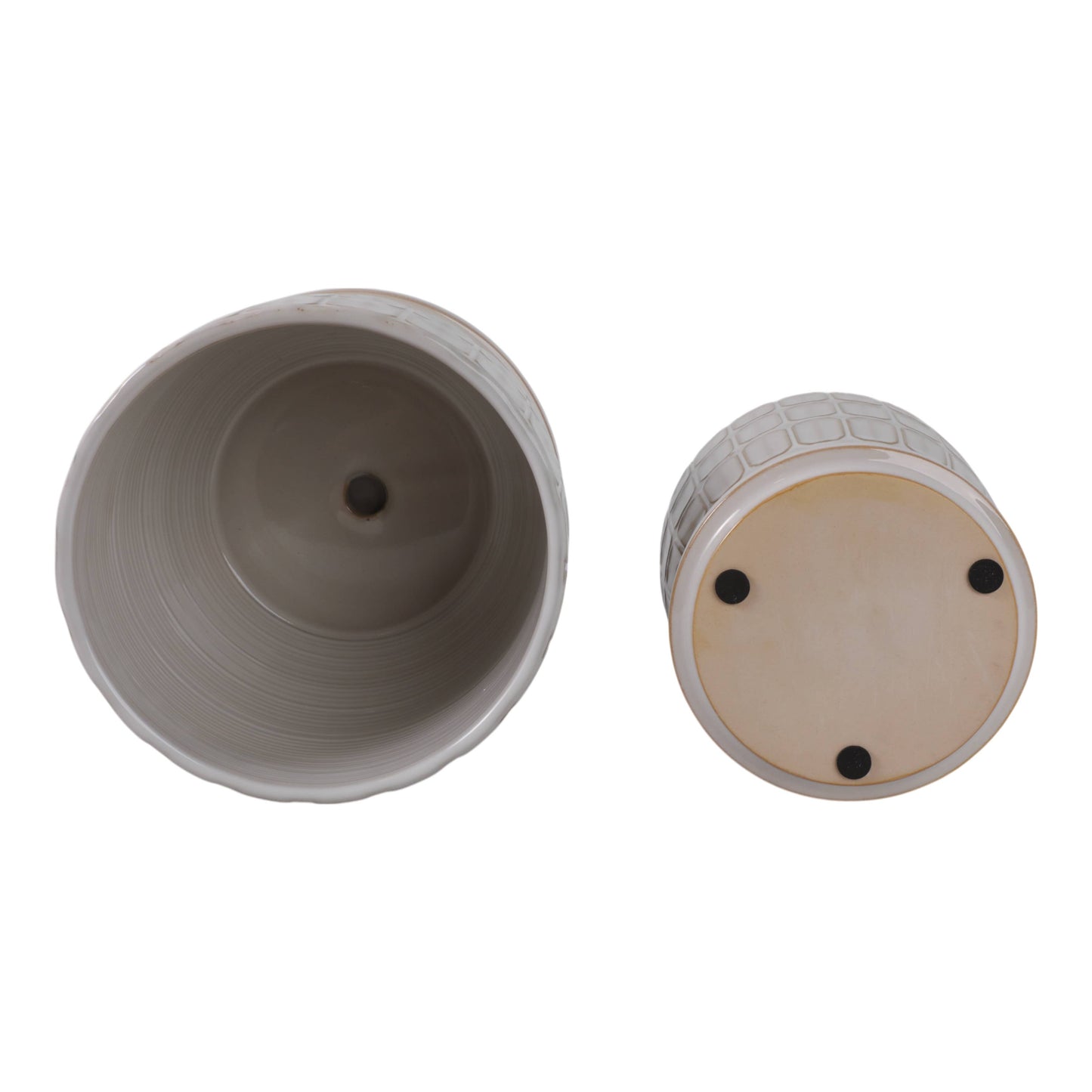 White Ceramic Squoval in Saucer