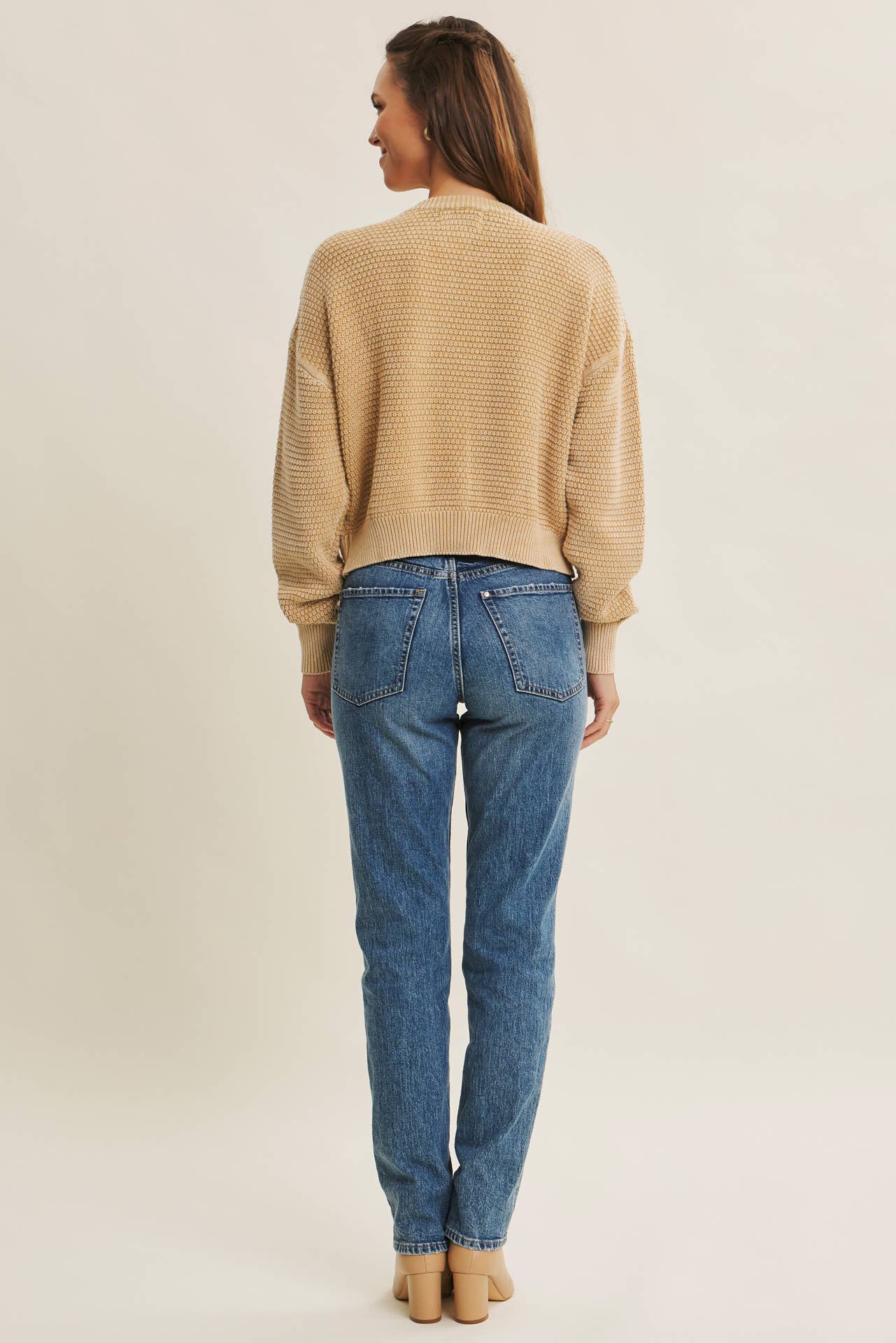 Mineral Washed Cable Knit Cardigan