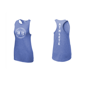 (White Ink) The 712 Sport-Tek® Women's PosiCharge® Tri-Blend Wicking Tank