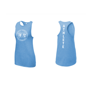 (White Ink) The 712 Sport-Tek® Women's PosiCharge® Tri-Blend Wicking Tank