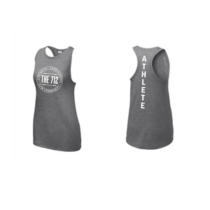 (White Ink) The 712 Sport-Tek® Women's PosiCharge® Tri-Blend Wicking Tank