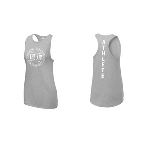 (White Ink) The 712 Sport-Tek® Women's PosiCharge® Tri-Blend Wicking Tank