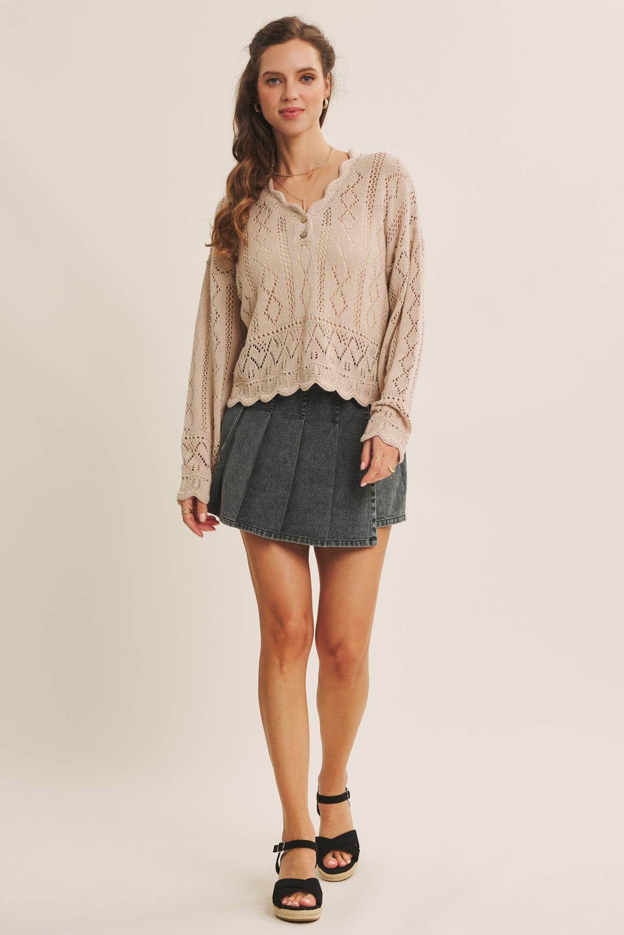 Crochet Scalloped Sweater