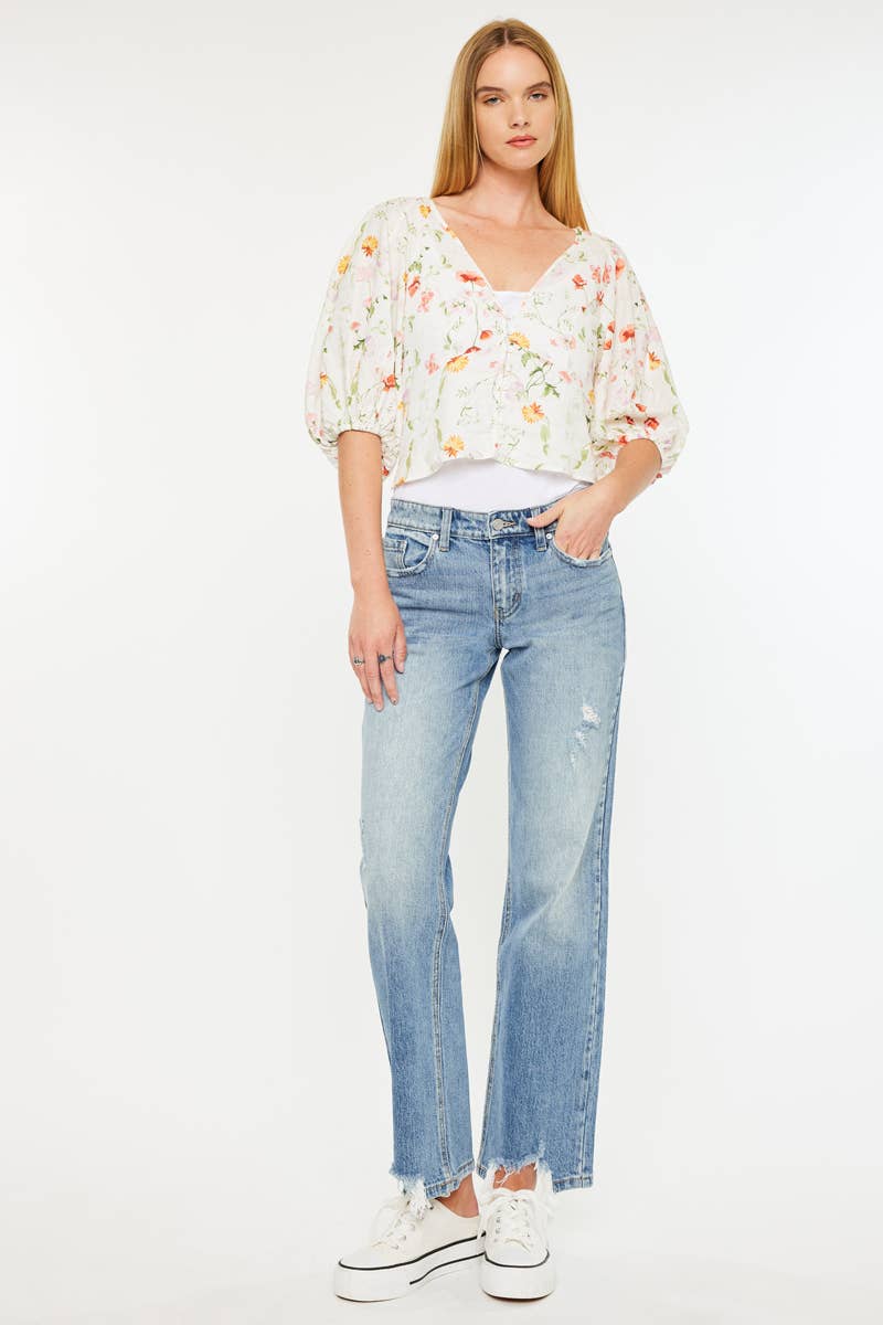 Kan Can Mid-Rise True Straight Jean