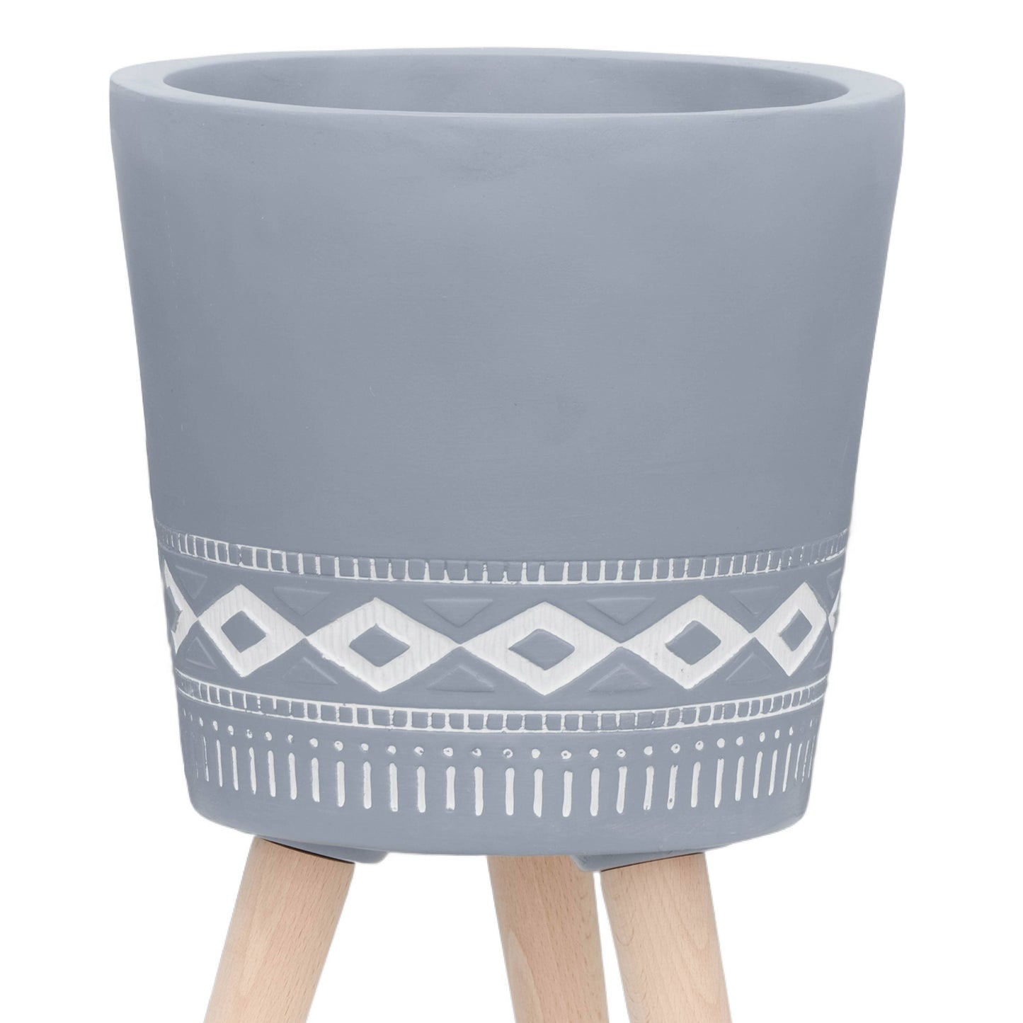 Grey Resin Diamond on Wood Legs