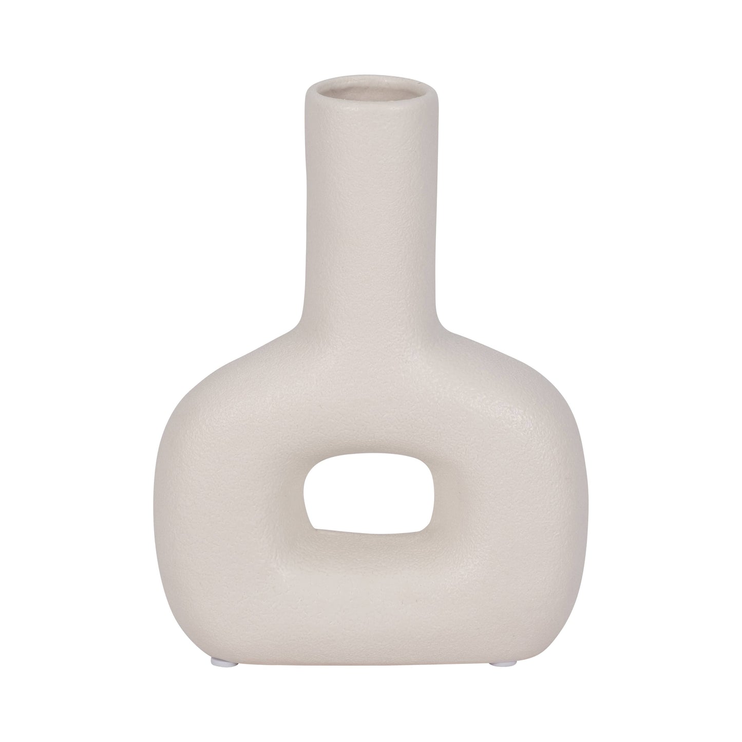 Ivory Ceramic Modern Abstract Cut-out