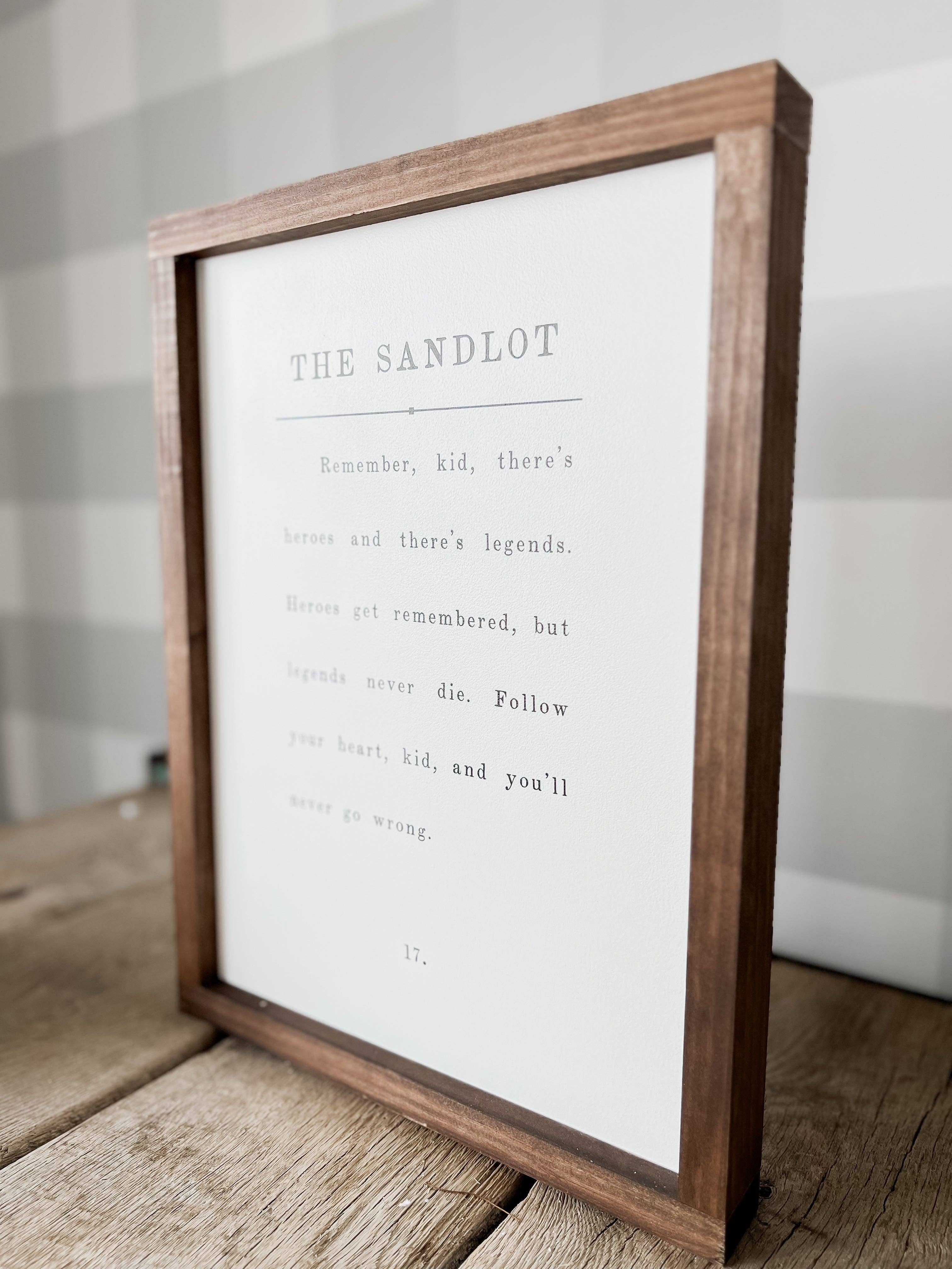 The Sandlot | Mother's Day Gifts, Wall Art: White / Light Oak / 8x12"