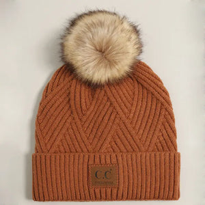 Cocoa Beanie with Pom