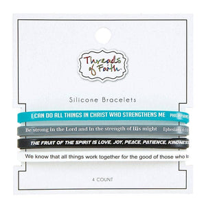 Silicone Bracelet - Scripture Verses - 4pc