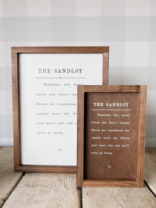 The Sandlot | Mother's Day Gifts, Wall Art: White / Light Oak / 8x12"