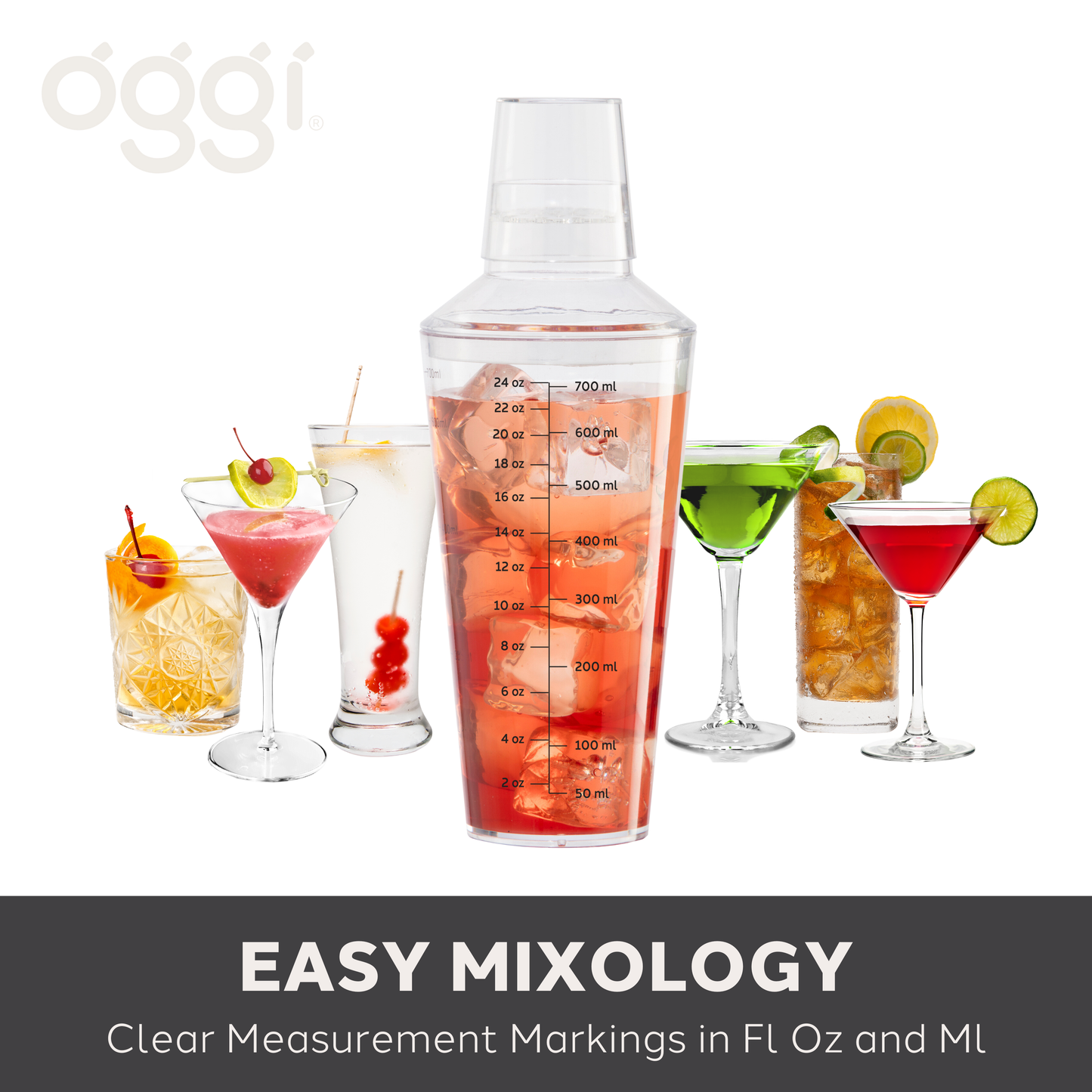 Cocktail Shaker, 24oz Clear