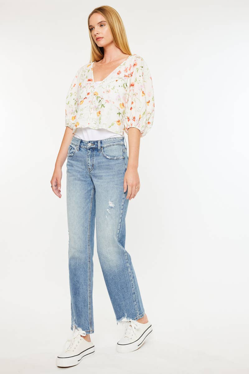Kan Can Mid-Rise True Straight Jean