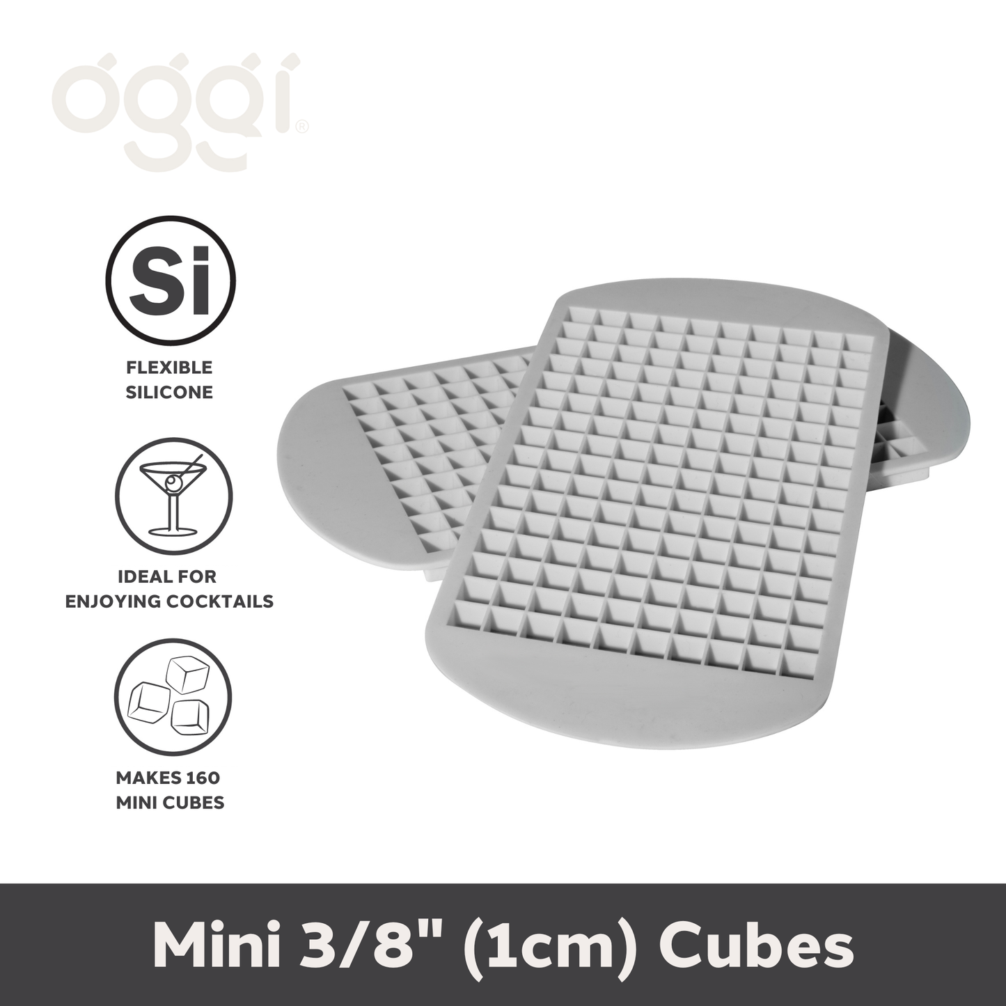 Ice Trays - Set of 2 Crushed - Gray