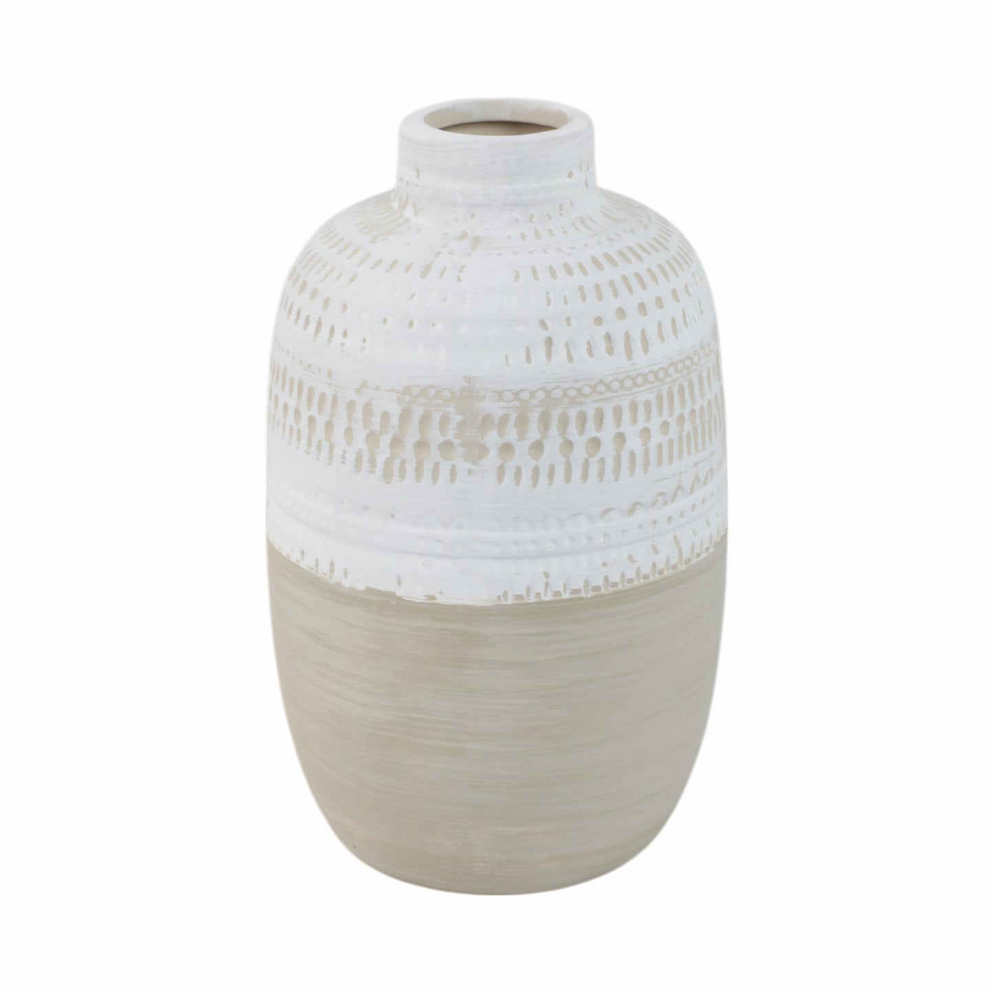 Ivory/Beige Ceramic Tribal Texture