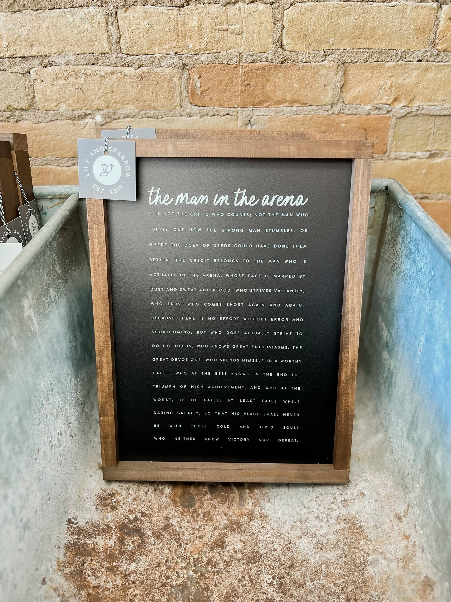 The Man in the Arena | Wall Decor Home Decor Made in the USA: 8x12"
