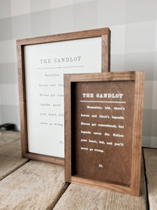 The Sandlot | Mother's Day Gifts, Wall Art: White / Light Oak / 8x12"