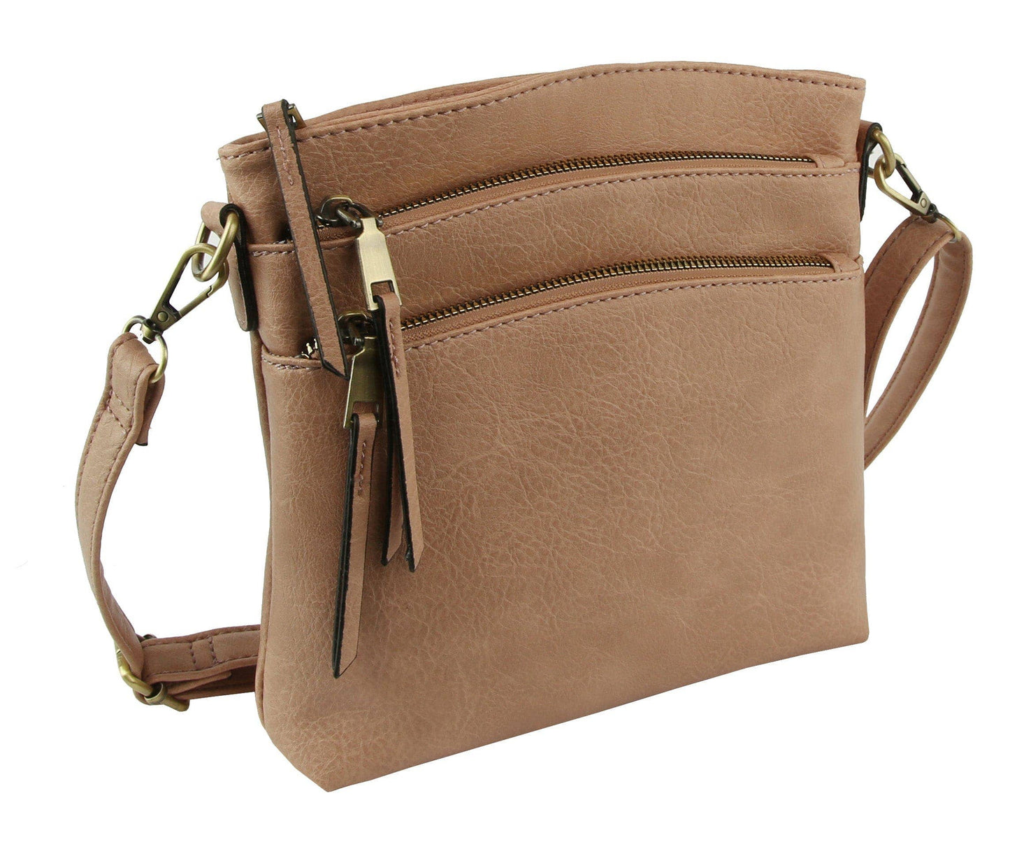 Triple Zipper Crossbody Bag