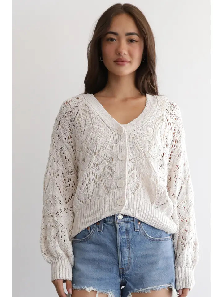 Soft Button Front Open Knit Cardigan