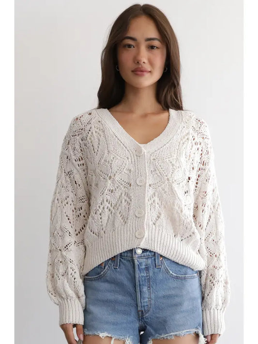 Soft Button Front Open Knit Cardigan