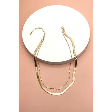 Double Snake and Large Chain Necklace