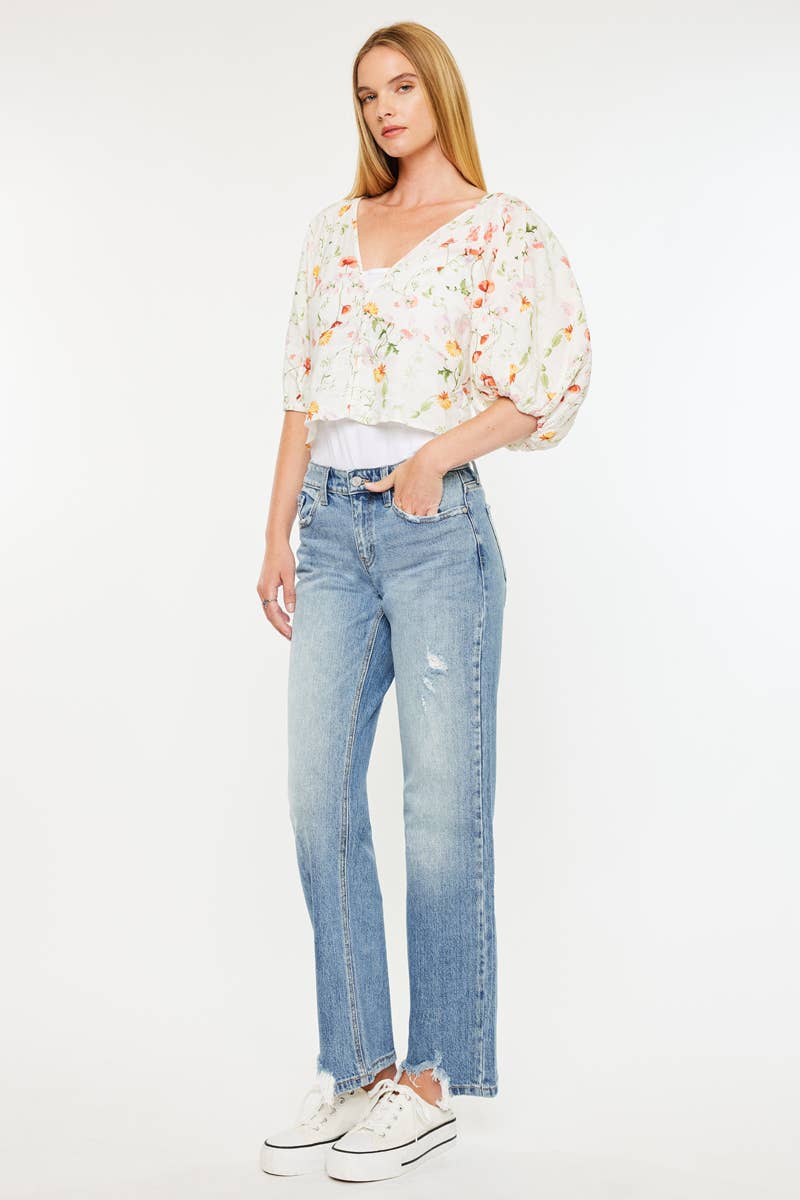 Kan Can Mid-Rise True Straight Jean