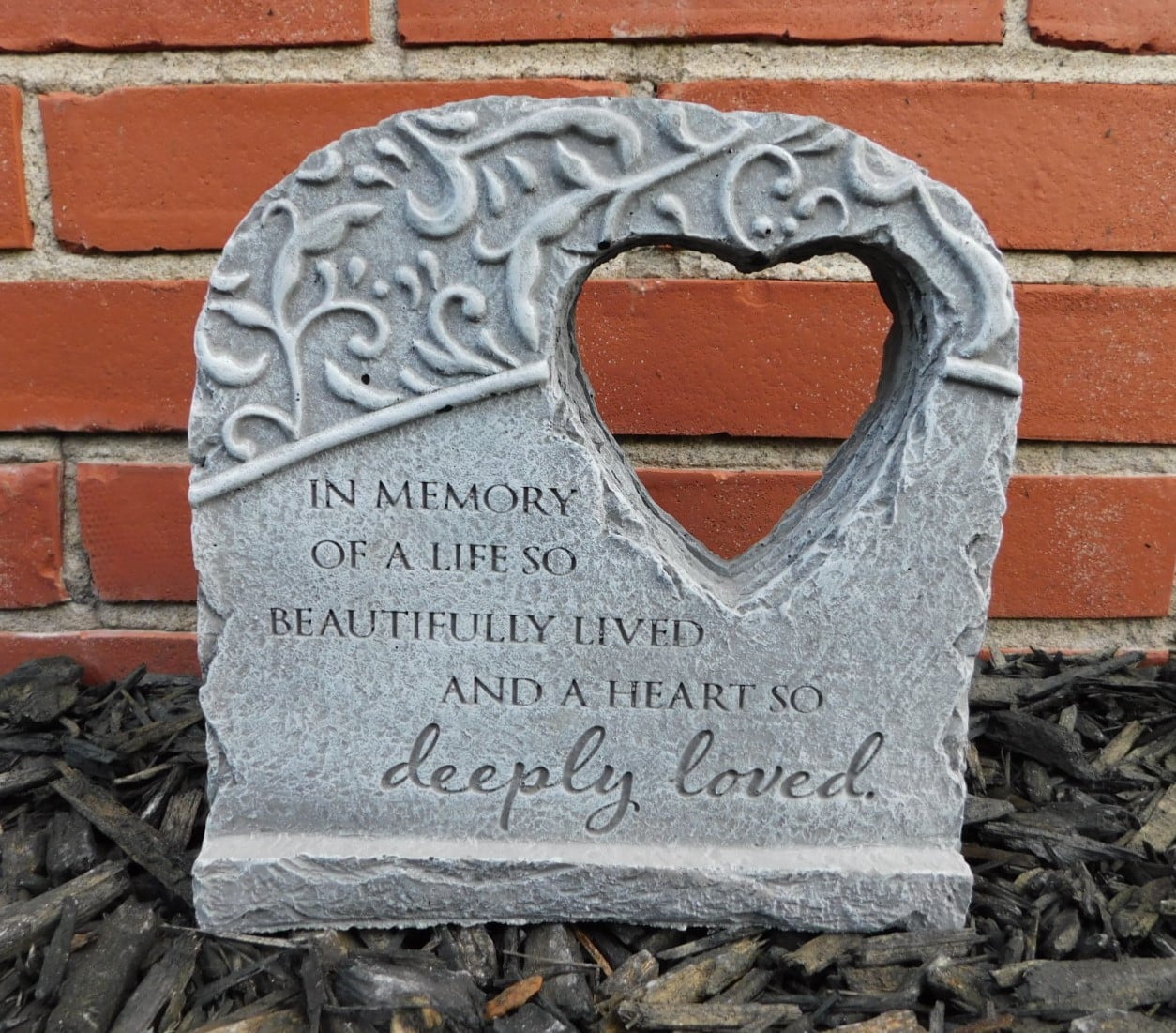 Hole in heart memorial stone